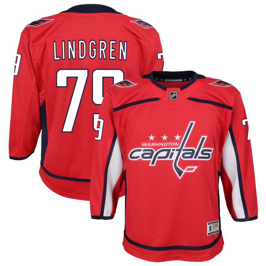 Charlie Lindgren Washington Capitals Youth Home Premier Jersey - Red