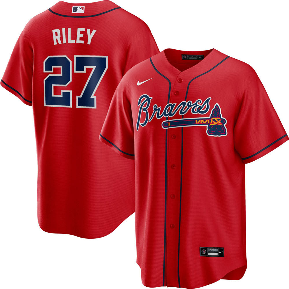 Men's Atlanta Braves Austin Riley Cool Base Replica Alternate Jersey - Red